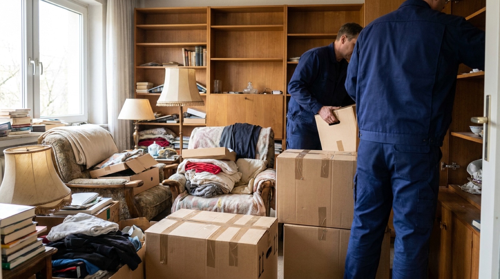 Vollgestelltes Wohnzimmer vor der Entrümpelung im Raum Ingolstadt
